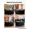 VEVOR Spandex Tablecloth with Skirt, 60-in Round Table Covers 6 Pack, Black, for Party Wedding Banquet Festival, Washable, Reusable, One-Piece, Tight, Fitted Table Cloth with Pleated Skirt