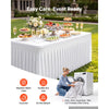 VEVOR Spandex Tablecloth with Skirt, 6 ft Rectangular Covers, 2 Pack, White, for Party Wedding Banquet Festival, Washable, Reusable, One-Piece, Tight, Fitted Table Cloth with Pleated Skirt