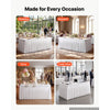 VEVOR Spandex Tablecloth with Skirt, 6 ft Rectangular Covers, 2 Pack, White, for Party Wedding Banquet Festival, Washable, Reusable, One-Piece, Tight, Fitted Table Cloth with Pleated Skirt
