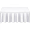 VEVOR Spandex Tablecloth with Skirt, 6 ft Rectangular Covers, 2 Pack, White, for Party Wedding Banquet Festival, Washable, Reusable, One-Piece, Tight, Fitted Table Cloth with Pleated Skirt
