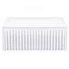 VEVOR Spandex Tablecloth with Skirt, 6 ft Rectangular Covers, 6 Pack, White, for Party Wedding Banquet Festival, Washable, Reusable, One-Piece, Tight, Fitted Table Cloth with Pleated Skirt