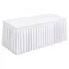 VEVOR Spandex Tablecloth with Skirt, 6 ft Rectangular Covers, 6 Pack, White, for Party Wedding Banquet Festival, Washable, Reusable, One-Piece, Tight, Fitted Table Cloth with Pleated Skirt
