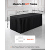 VEVOR Spandex Tablecloth with Skirt, 6 ft Rectangular Covers, 6 Pack, Black, for Party Wedding Banquet Festival, Washable, Reusable, One-Piece, Tight, Fitted Table Cloth with Pleated Skirt
