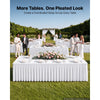VEVOR Spandex Tablecloth with Skirt, 8 ft Rectangular Covers, 6 Pack, White, for Party Wedding Banquet Festival, Washable, Reusable, One-Piece, Tight, Fitted Table Cloth with Pleated Skirt