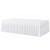 VEVOR Spandex Tablecloth with Skirt, 8 ft Rectangular Covers, 6 Pack, White, for Party Wedding Banquet Festival, Washable, Reusable, One-Piece, Tight, Fitted Table Cloth with Pleated Skirt