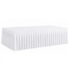 VEVOR Spandex Tablecloth with Skirt, 8 ft Rectangular Covers, 6 Pack, White, for Party Wedding Banquet Festival, Washable, Reusable, One-Piece, Tight, Fitted Table Cloth with Pleated Skirt