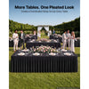 VEVOR Spandex Tablecloth with Skirt, 8 ft Rectangular Covers, 6 Pack, Black, for Party Wedding Banquet Festival, Washable, Reusable, One-Piece, Tight, Fitted Table Cloth with Pleated Skirt