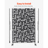 VEVOR Metal Privacy Screen, 47" W x 76" H, Outdoor Privacy Screens 3-Panel, Freestanding Outdoor Divider with Stand, Decorative Garden Steel Privacy Fence for Balcony Patio Indoor Room Hot Tub Black