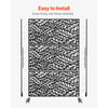 VEVOR Metal Privacy Screen, 47" W x 72" H, Outdoor Privacy Screens & Panels, Freestanding Outdoor Divider with Stand, 3-Panel Decorative Garden Steel Privacy Fence for Balcony Patio Indoor Room Black