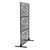 VEVOR Metal Privacy Screen, 47" W x 72" H, Outdoor Privacy Screens & Panels, Freestanding Outdoor Divider with Stand, 3-Panel Decorative Garden Steel Privacy Fence for Balcony Patio Indoor Room Black