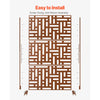 VEVOR Metal Privacy Screen, 47" W x 76" H, Outdoor Privacy Screens 3-Panel, Freestanding Outdoor Divider with Stand, Decorative Garden Steel Privacy Fence for Balcony Patio Indoor Room Hot Tub Brown