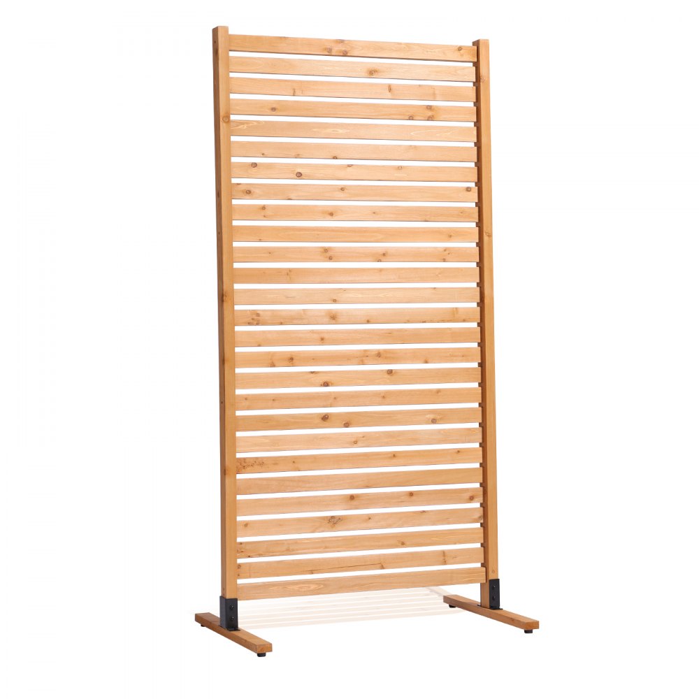 VEVOR Wooden Privacy Screen, 36" W x 76" H Outdoor Privacy Screen, Freestanding Wood Privacy Panel with Stand, Decorative Patio Privacy Screen, Outdoor Divider for Balcony Patio Lawn Garden