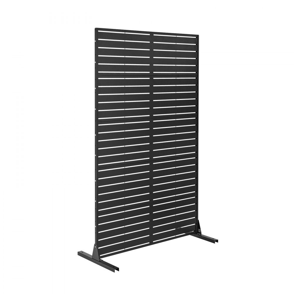 VEVOR Metal Privacy Screen, 44" W x 72" H Freestanding Modern Privacy Fence, Garden Divider Panel with Extended Base & Reinforcement Fixed, Freestanding Outdoor Divider for Garden, Indoor, Courtyard