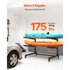 VEVOR Kayak Storage Rack for 2 Kayaks, Holds 175 lbs, Heavy Duty Adjustable Freestanding Stand with Lockable Wheels for Indoor Outdoor Garage Shed Dock, Holder for Canoe, SUP, Surfboard & Paddleboard