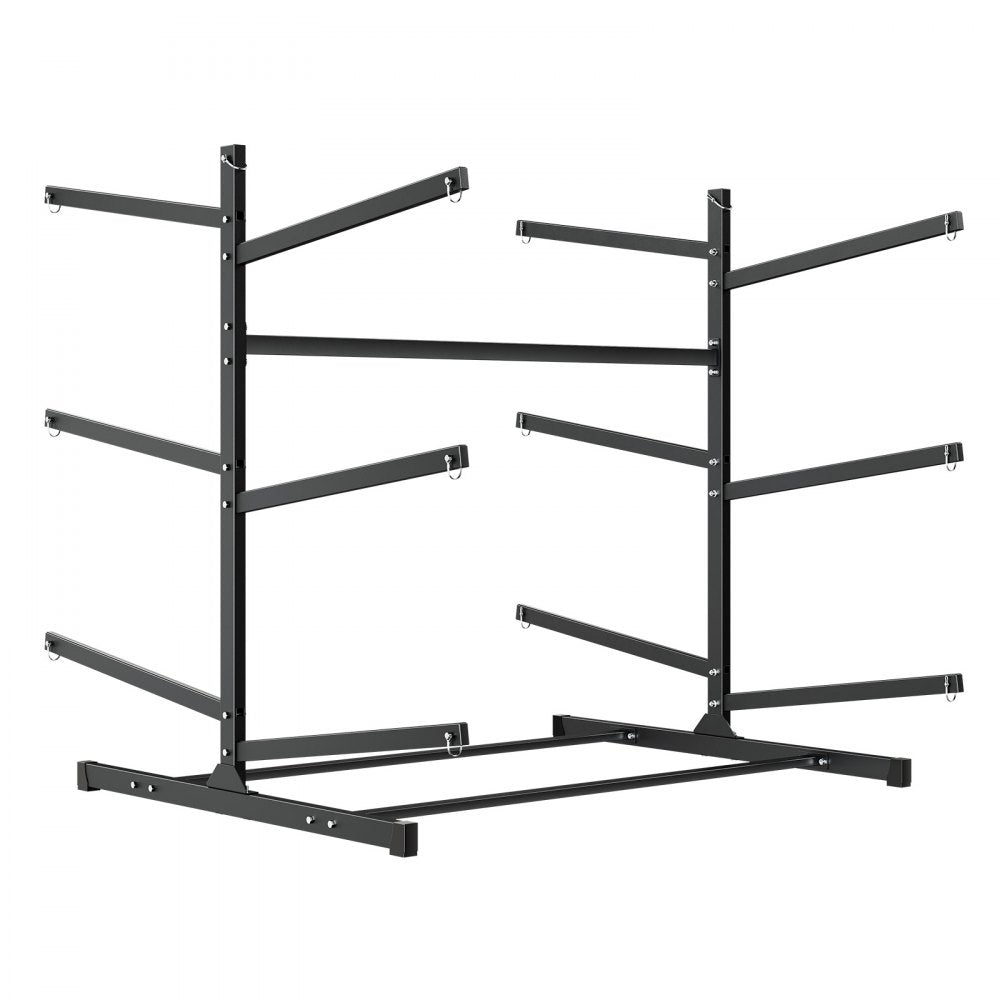 VEVOR Kayak Storage Rack for 6 Kayaks, Holds 400 lbs, Heavy Duty Freestanding Stand for Indoor Outdoor Garage Shed Dock, Storage Rack Stand Holder for Canoe, Small Boat, SUP, Surfboard & Paddleboard