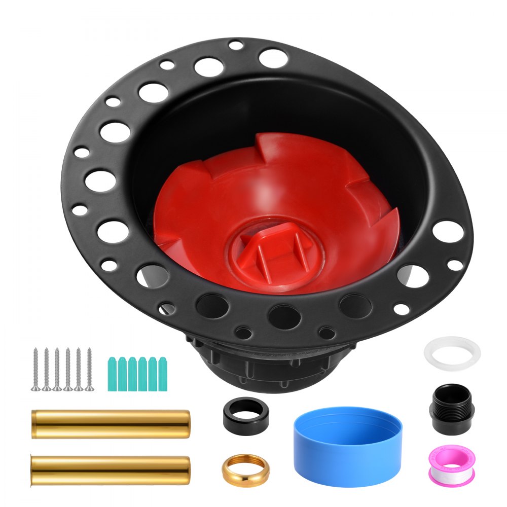 VEVOR ABS Freestanding Tub Drain Kit, 2 Brass Tail Pipes, Bathtub Drain Rough-in Kit, with ABS Adapter of Tailpiece, Compatible with Freestanding Bathtubs, Floor Mounted Bathtubs and Island Bathtubs