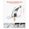 VEVOR Touchless Bathroom Sink Faucet, Automatic Motion Sensor Restroom Toilet Faucet Cold Water with Hole Cover Plate, Battery Operated for 9/16 in Pipe Commercial Lavatory,Chrome Plated Silver,G233M