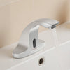 VEVOR Touchless Bathroom Sink Faucet, Automatic Motion Sensor Restroom Toilet Faucet Cold Water with Hole Cover Plate, Battery Operated for 9/16 in Pipe Commercial Lavatory,Chrome Plated Silver