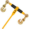 VEVOR Chain and Binder Kit, 3/8"-1/2" Ratchet Load Binders 9200 lbs Working Load Limit, 3/8" x 10' G80 Chains with Grab Hooks, Ratchet Binders and Chains for Truck, Tie Down, Hauling, Towing, 2 Set