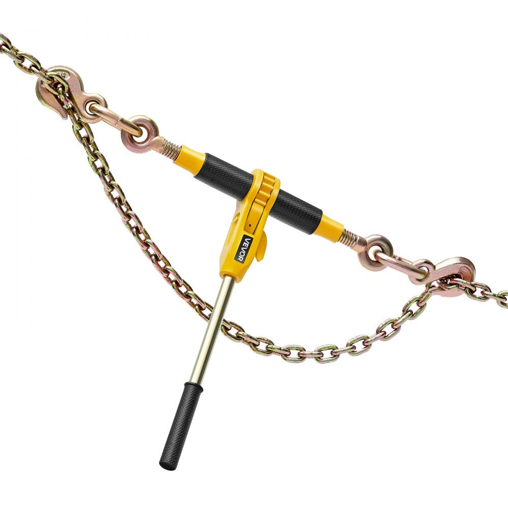 VEVOR Ratchet Chain Binder, 5/16 in x 10 ft G80 Chains, 8000 lbs Working Load of Ratchet Load Binder, Chains and Binders Set, Tie Down Hauling Chain Binders for Hauling, Towing, Logging, Lifting