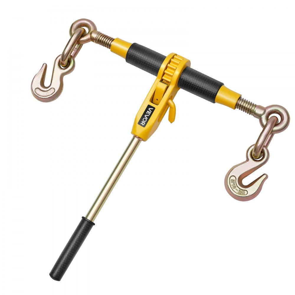 VEVOR Ratchet Chain Binder, 5/16 in x 14 ft G80 Chains, 8000 lbs Working Load of Ratchet Load Binder, Chains and Binders Set, Tie Down Hauling Chain Binders for Hauling, Towing, Logging (2 Sets)