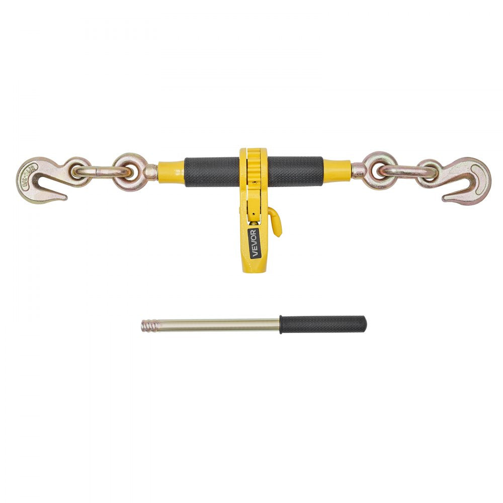 VEVOR Ratchet Chain Binder, 5/16 in x 14 ft G80 Chains, 8000 lbs Working Load of Ratchet Load Binder, Chains and Binders Set, Tie Down Hauling Chain Binders for Hauling, Towing, Logging (2 Sets)