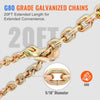 VEVOR Ratchet Chain Binder, 5/16"-3/8" Heavy Duty Load Binders with G80 Chains, 7100 lbs Secure Load Limit, Labor-saving Anti-skid Handle, Tie Down Hauling Chain Binders for Flatbed Truck Trailer, 2 P
