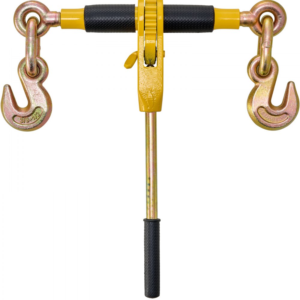 VEVOR Ratchet Chain Binder, 5/16"-3/8" Heavy Duty Load Binders with G80 Chains, 7100 lbs Secure Load Limit, Labor-saving Anti-skid Handle, Tie Down Hauling Chain Binders for Flatbed Truck Trailer, 2 P