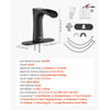 VEVOR Touchless Bathroom Sink Faucet, Automatic Motion Sensor Waterfall Restroom Toilet Faucet with Hole Cover Plate, Modern Electronic Sensor Hot/Cold Water for 9/16 in Pipe Commercial,Matte Black