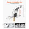 VEVOR Touchless Bathroom Sink Faucet, Automatic Motion Sensor Restroom Toilet Faucet with Hole Cover Plate, Battery Operated,Hot/Cold Water for 9/16 in Pipe Commercial Lavatory,Chrome Plated Silver