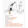 VEVOR Touchless Bathroom Sink Faucet, Automatic Motion Sensor Restroom Toilet Faucet with Hole Cover Plate, Battery Operated,Hot/Cold Water for 9/16 in Pipe Commercial Lavatory,Chrome Plated Silver