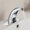 VEVOR Touchless Bathroom Sink Faucet, Automatic Motion Sensor Restroom Toilet Faucet with Hole Cover Plate, Battery Operated,Hot/Cold Water for 9/16 in Pipe Commercial Lavatory,Chrome Plated Silver