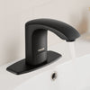 VEVOR Touchless Bathroom Sink Faucet, Automatic Motion Sensor Restroom Toilet Faucet with Hole Cover Plate, Battery Operated,Adjustable Temperature for 9/16 in Pipe Commercial Lavatory,Matte Black