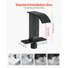 VEVOR Touchless Bathroom Sink Faucet, Automatic Motion Sensor Waterfall Restroom Toilet Faucet with Hole Cover Plate, Battery Operated,Hot/Cold Water for 9/16 in Pipe Commercial Lavatory,Matte Black