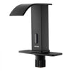VEVOR Touchless Bathroom Sink Faucet, Automatic Motion Sensor Waterfall Restroom Toilet Faucet with Hole Cover Plate, Battery Operated,Hot/Cold Water for 9/16 in Pipe Commercial Lavatory,Matte Black