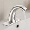 VEVOR Touchless Bathroom Sink Faucet, Automatic Motion Sensor Restroom Toilet Faucet with Hole Cover Plate, Battery Operated,Adjustable Temp for 9/16 in Pipe Commercial Lavatory,Brushed Nickel Silver