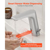 VEVOR Touchless Bathroom Sink Faucet, Automatic Motion Sensor Restroom Toilet Faucet, HandsFree Adjustable Cold Hot Single Handle Water Mixer Battery Operated for 9/16 in Pipe,Brushed Nickel Silver
