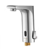VEVOR Touchless Bathroom Sink Faucet, Automatic Motion Sensor Restroom Toilet Faucet, HandsFree Adjustable Cold Hot Single Handle Water Mixer Battery Operated for 9/16 in Pipe,Brushed Nickel Silver