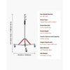 VEVOR Heavy Duty Light Stand with Casters, Max Height 10.5 ft/320 cm, Adjustable Tripod Stand with Stainless Steel, Photography Wheeled Base Stand, for Studio Softbox, Monolight, Reflector Shooting