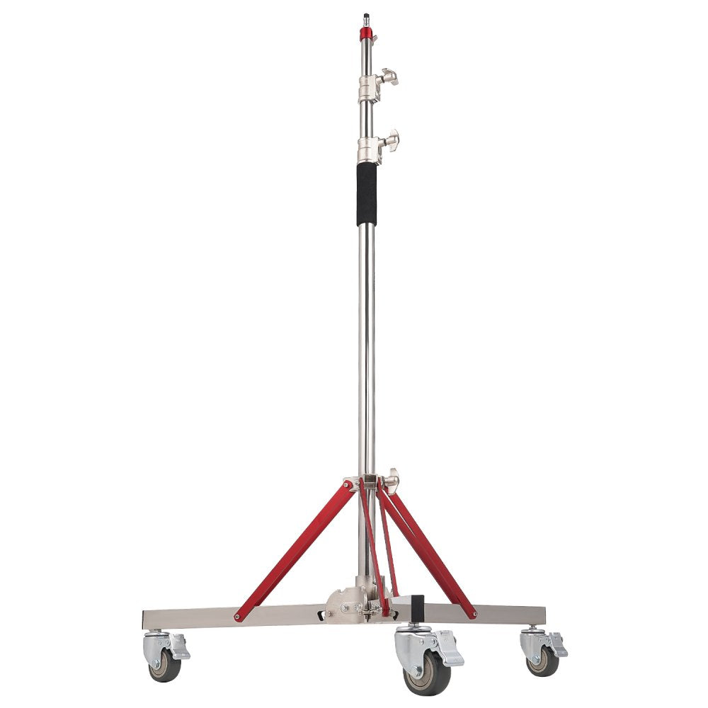 VEVOR Heavy Duty Light Stand with Casters, Max Height 10.5 ft/320 cm, Adjustable Tripod Stand with Stainless Steel, Photography Wheeled Base Stand, for Studio Softbox, Monolight, Reflector Shooting