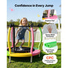 VEVOR Trampoline for Kids, Toddler Mini Trampoline, 132 lbs Capacity Indoor Outdoor Play Toys with Enclosure Net and Basketball Hoop, Easy to Assemble, Christmas Toys Birthday Gifts for Girls Boys