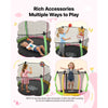 VEVOR Trampoline for Kids, Toddler Mini Trampoline, 132 lbs Capacity Indoor Outdoor Play Toys with Enclosure Net and Basketball Hoop, Easy to Assemble, Christmas Toys Birthday Gifts for Girls Boys
