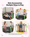 VEVOR Trampoline for Kids, Toddler Mini Trampoline, 132 lbs Capacity Indoor Outdoor Play Toys with Enclosure Net and Basketball Hoop, Easy to Assemble, Christmas Toys Birthday Gifts for Girls Boys