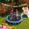 VEVOR Outdoor Trampoline, 8FT Recreational Trampoline, ASTM Approved Trampolines with Enclosure Net & Thickened Pad, Max 265 lbs Weight Capacity, Anti-Rust Backyard Trampolines for Kids & Adults