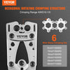 VEVOR Battery Cable Lug Crimping Tool, 10-1/0AWG with Cable Cutter and 48PCS Copper Ring Terminals, 6 Wire Sizes Crimping Die and 100pcs Heat Shrink Tubes, for Heavy Duty Wire Lugs