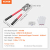 VEVOR Battery Cable Lug Crimping Tool, 10-1/0 AWG with Heavy Duty Wire Lugs, with 60PCS Aluminum Ring Connectors Terminals 6 Wire Sizes Crimping Die Aluminum Terminal Battery Lug Crimper