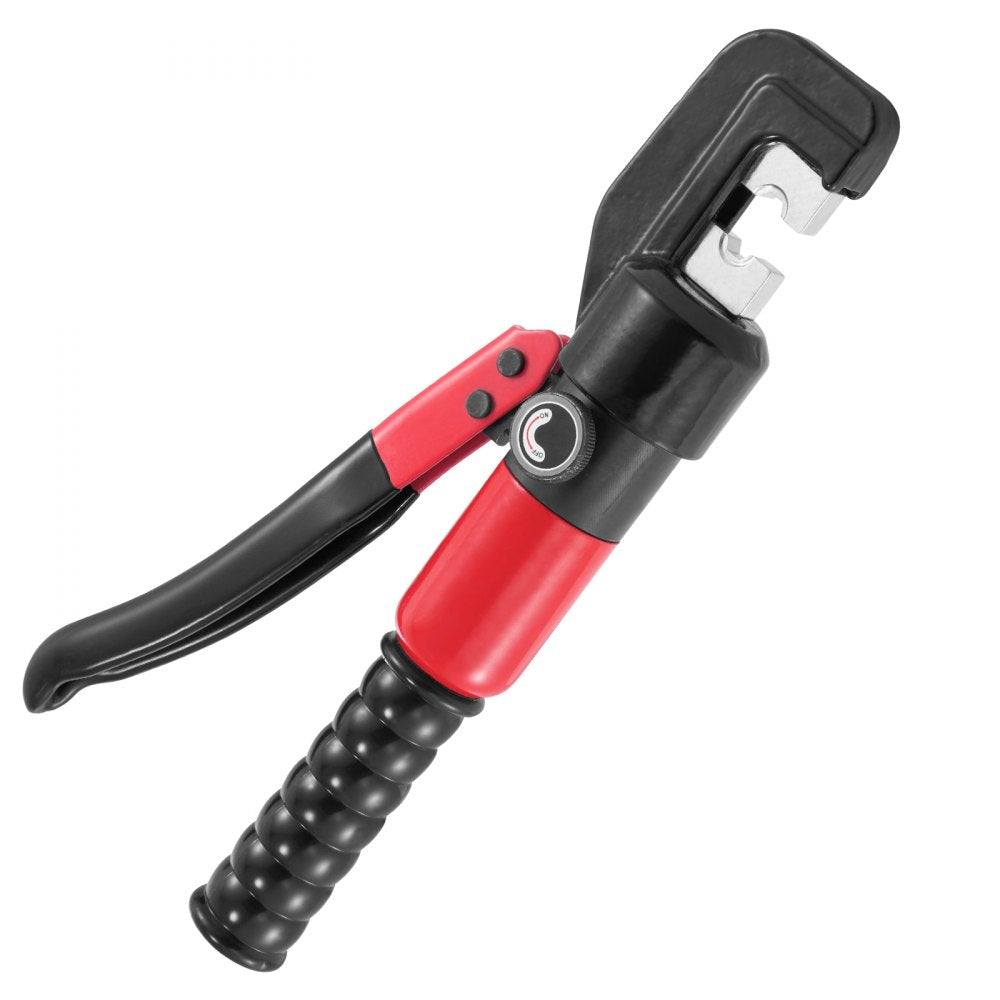 VEVOR Hydraulic Crimping Tool with 9 Sets of  Dies AWG12-2/0 Copper And Aluminum Terminal Battery Lug Crimper, with a Cutting Pliers, Gloves, 5pcs Copper Ring Connectors, 8pcs Heat Shrink Sleeves