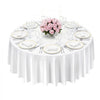 VEVOR White Round Tablecloths 2 Pack, 120 Inches in Diameter, Stain- & Wrinkle- Resistant, Machine Washable Table Clothes, Polyester Fabric Table Covers for Wedding, Party, Banquet, Formal Events