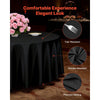 VEVOR Black Round Tablecloths 6 Pack, 120 Inches in Diameter, Stain- & Wrinkle- Resistant, Machine Washable Table Clothes, Polyester Fabric Table Covers for Wedding, Party, Banquet, Formal Events