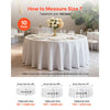 VEVOR White Round Tablecloths 10 Pack, 132 Inches in Diameter, Stain- & Wrinkle- Resistant, Machine Washable Table Clothes, Polyester Fabric Table Covers for Wedding, Party, Banquet, Formal Events
